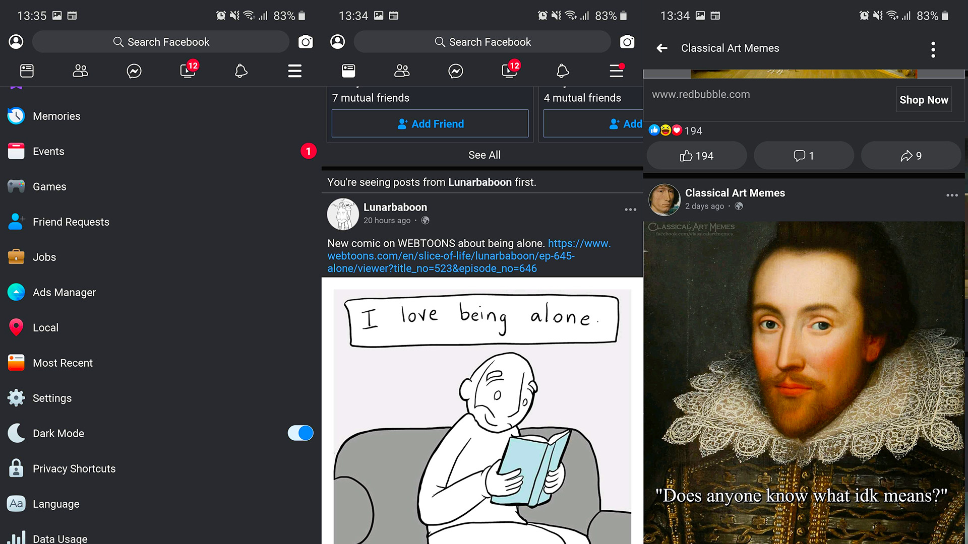 Dark Mode is rolling out for Facebook Lite App