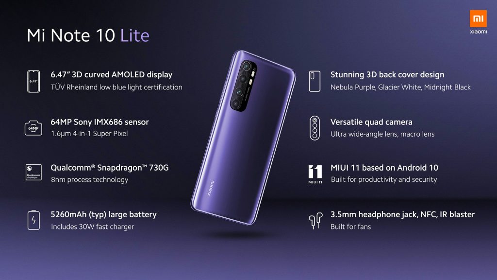 Xiaomi Mi Note 10 Lite specs