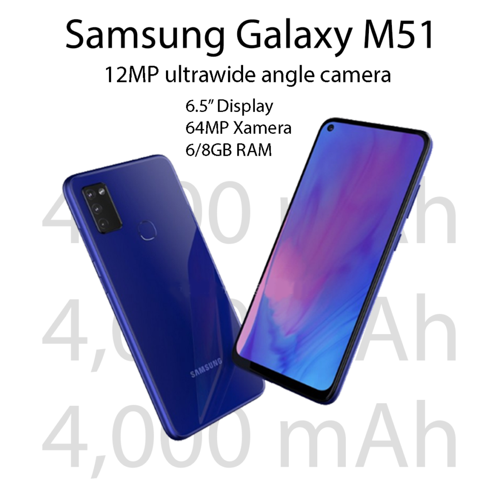 Samsung Galaxy M51 pack with a 12MP ultrawide angle camera
