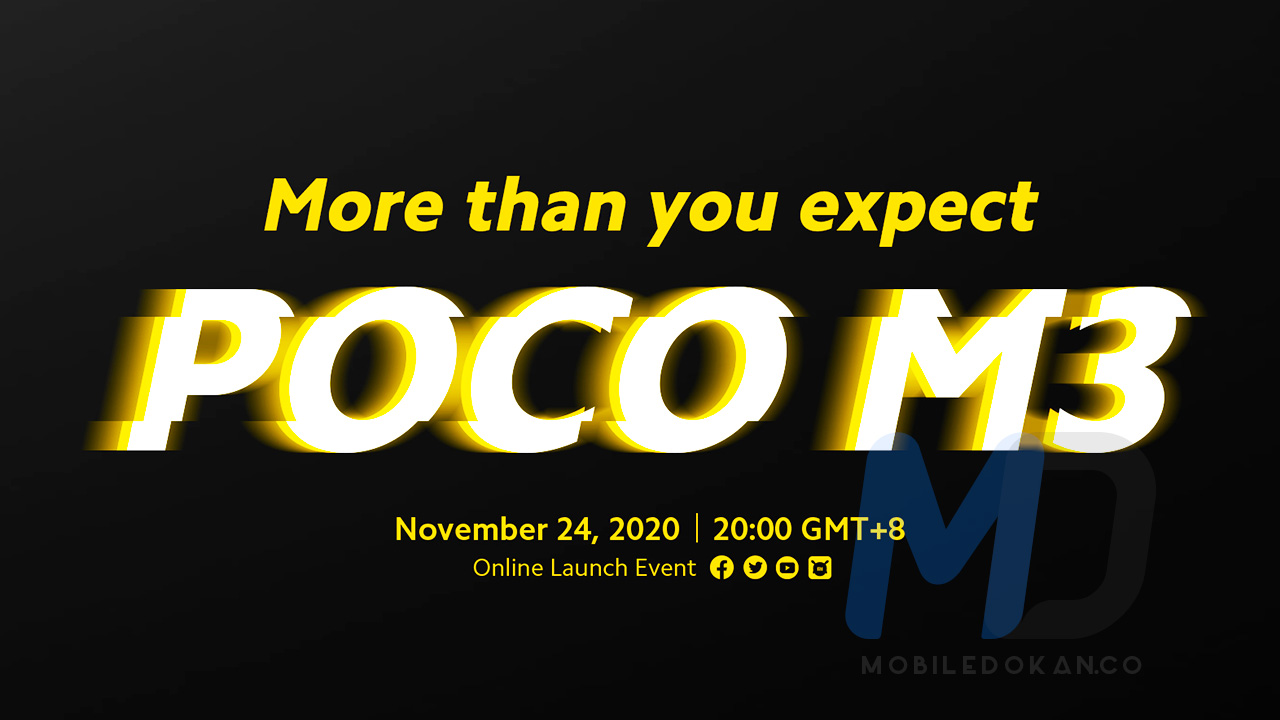 Xiaomi will launch the Poco M3 on November 24