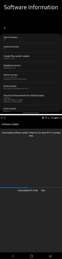 Note20 Ultra 5G Android 11-based One UI 3.0 stable update