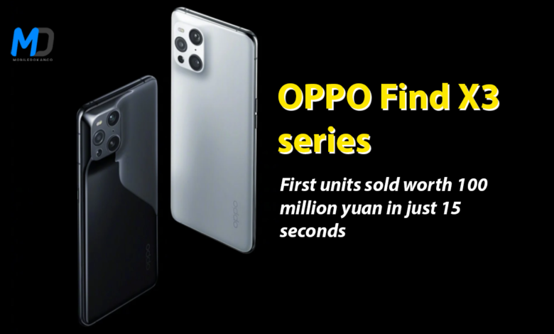 Oppo Find X3 series sold units worth in 15 seconds 100 million yuan