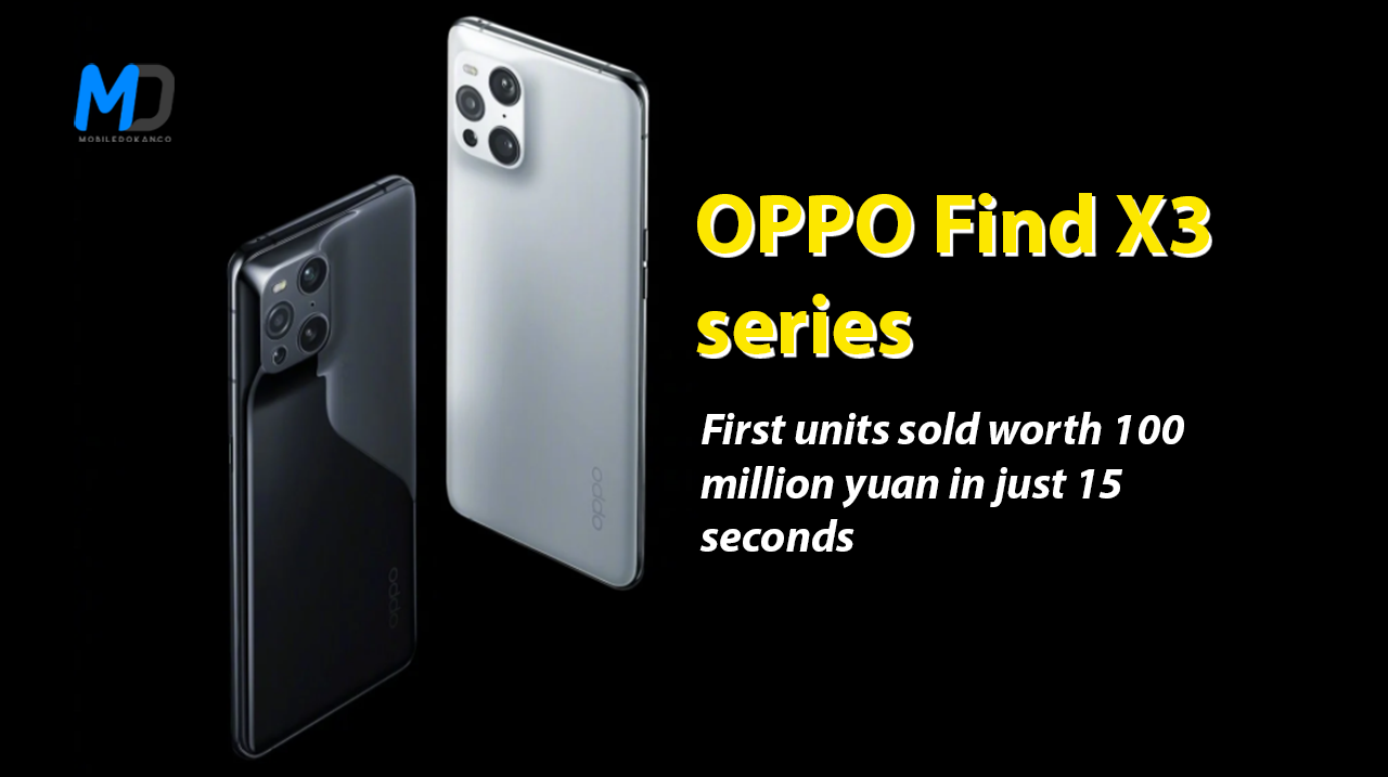 Oppo Find X3 series sold units worth in 15 seconds 100 million yuan