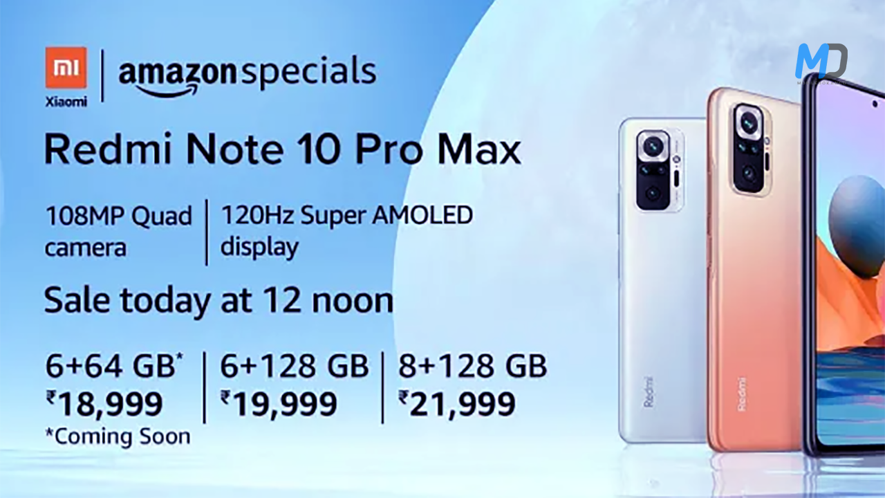 Redmi Note 10 Pro Max start its first sale in India today