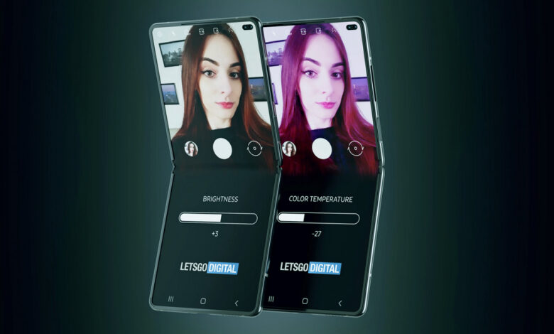 Samsung Galaxy Z Flip design patents with a Dual punch-hole Camera
