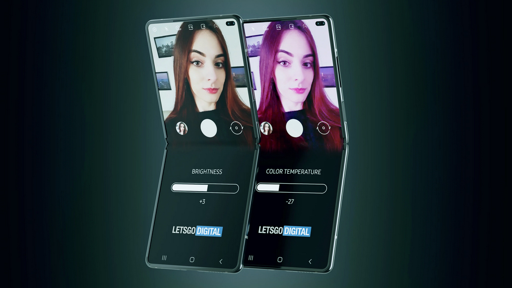 Samsung Galaxy Z Flip design patents with a Dual punch-hole Camera