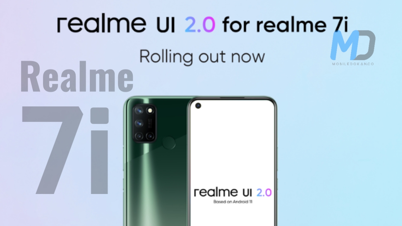Realme 7i update received based on Android 11