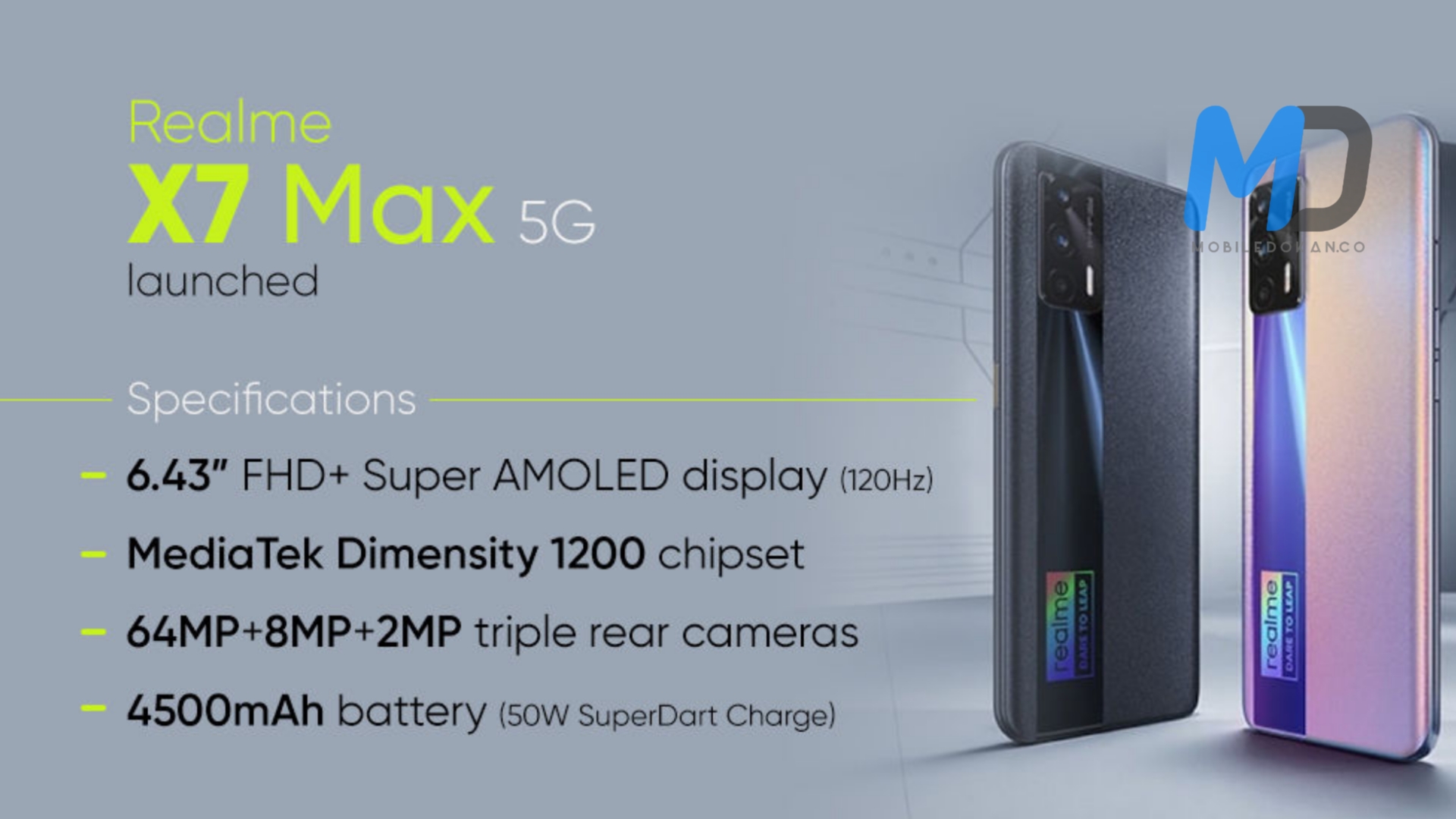 Realme X7 Max 5G launch in India with Dimensity 1200 and 50W charging