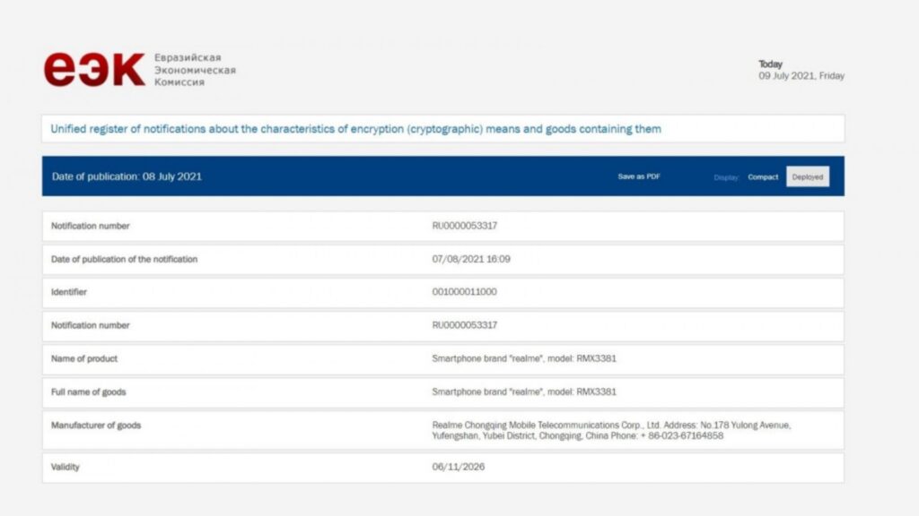 Realme X9 Pro Specifications