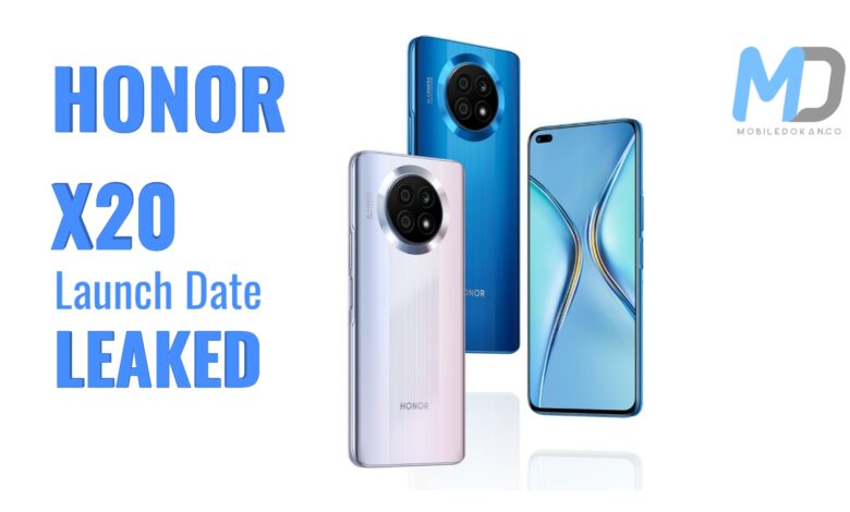 Honor X20 confirmed launch date, key specs and design leaked