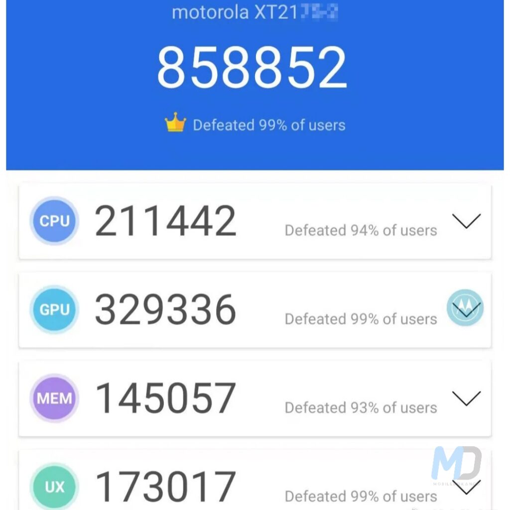 Moto Edge S30 scores nearly 860K on AnTuTu