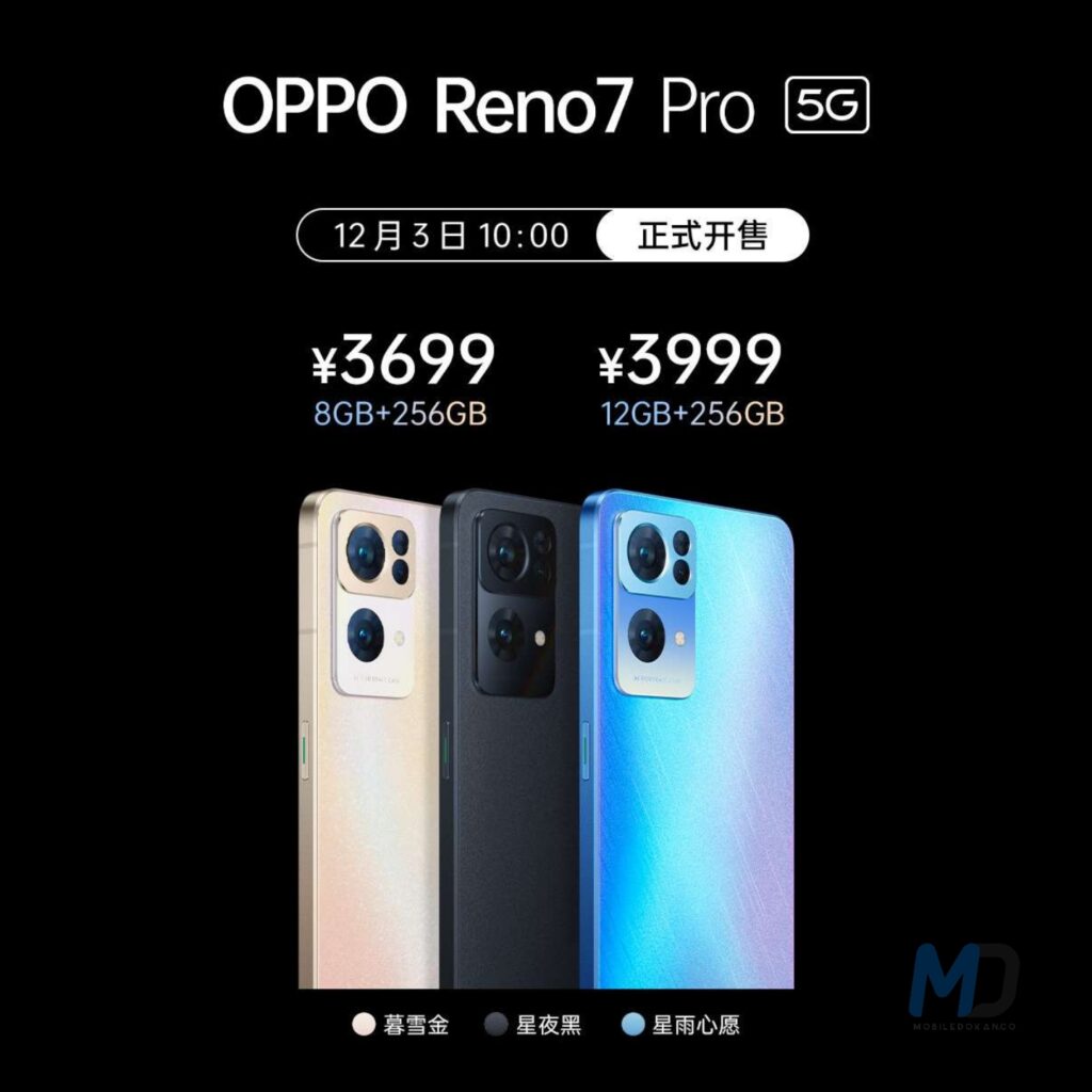 Oppo Reno7 Pro pricing
