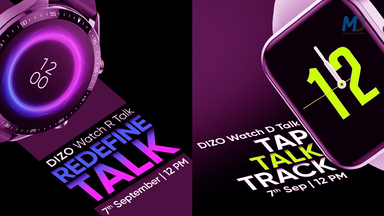 DIZO Watch R Talk and Watch D Talk both are launching on Septemb
