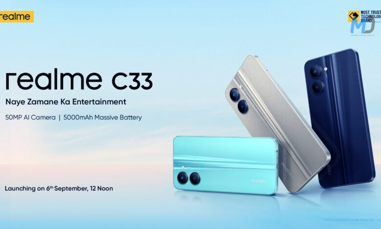 Realme C33 comes with a new design and Specifications on Septemb