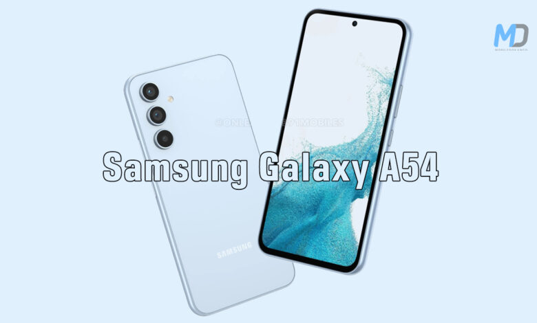 Samsung Galaxy A54 reveals back and front image