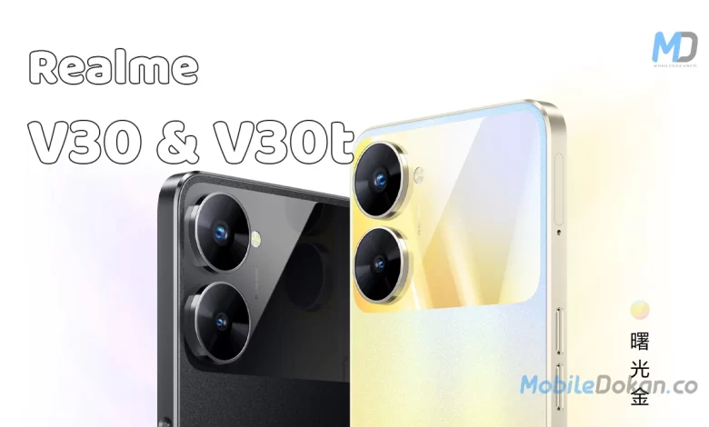 Realme V30 and Realme V30t are visualizing the company's official website