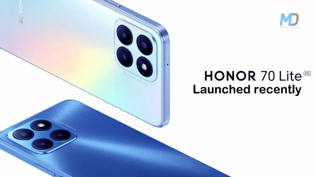 Honor 70 Lite 5G Launched with 90Hz Display, Snapdragon 480 Plus