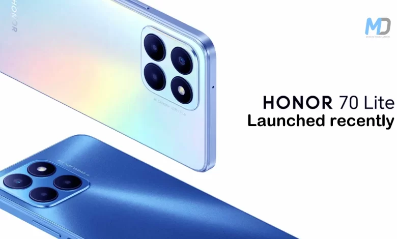 Honor 70 Lite 5G Launched with 90Hz Display, Snapdragon 480 Plus