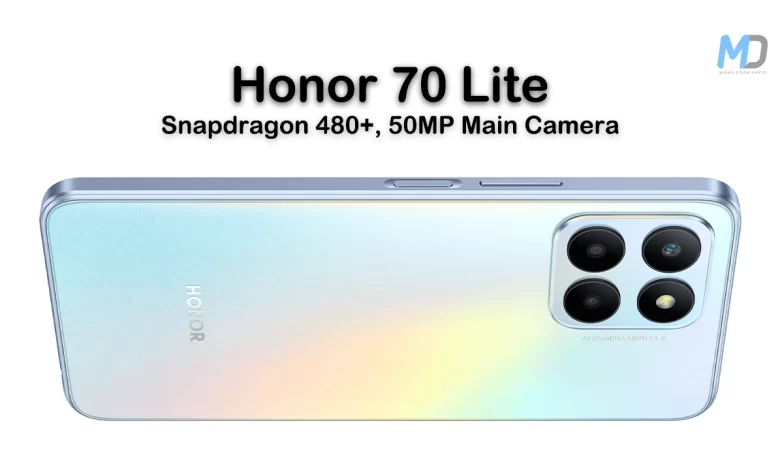 Honor 70 Lite announced with Snapdragon 480+ chipset and 50MP camera