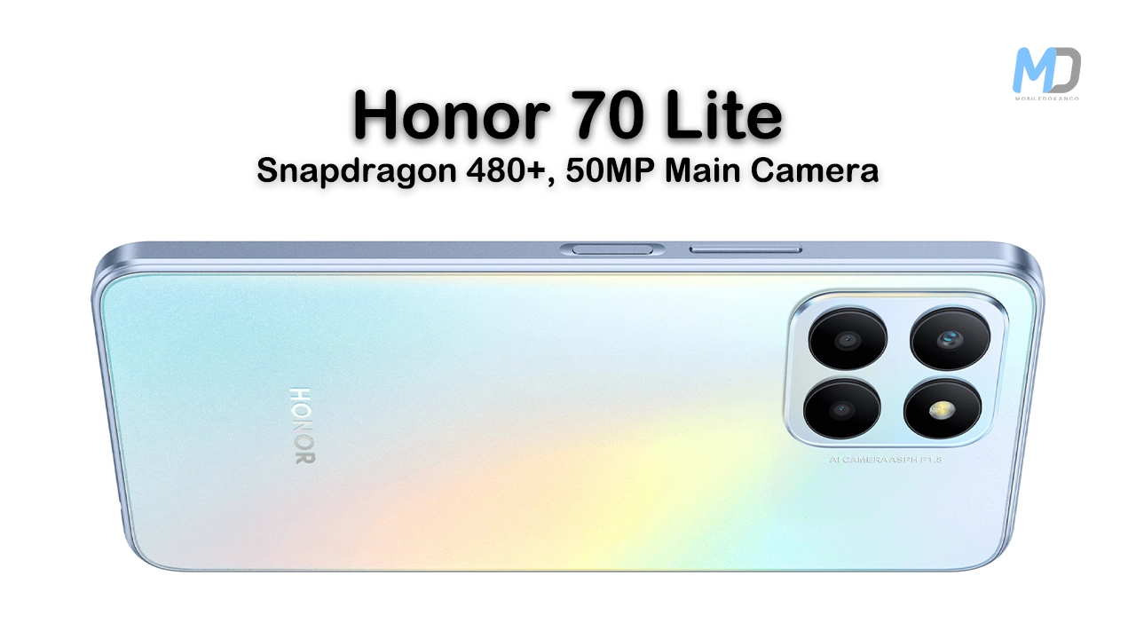 Honor 70 Lite announced with Snapdragon 480+ chipset and 50MP camera