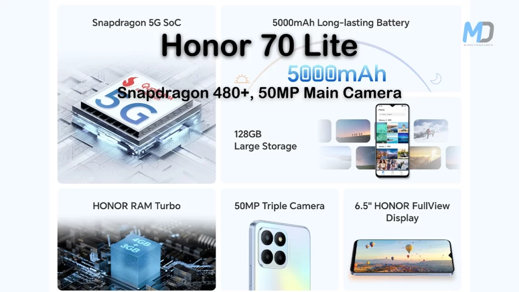 Specifications of HONOR 70 Lite - HONOR UK