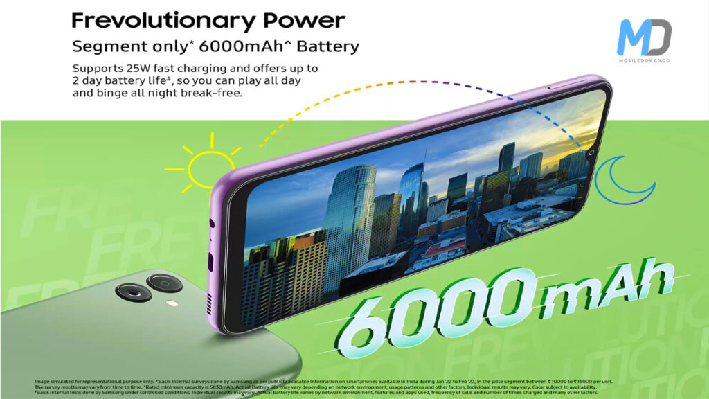 a 6000mAh battery with 25W fast charging
