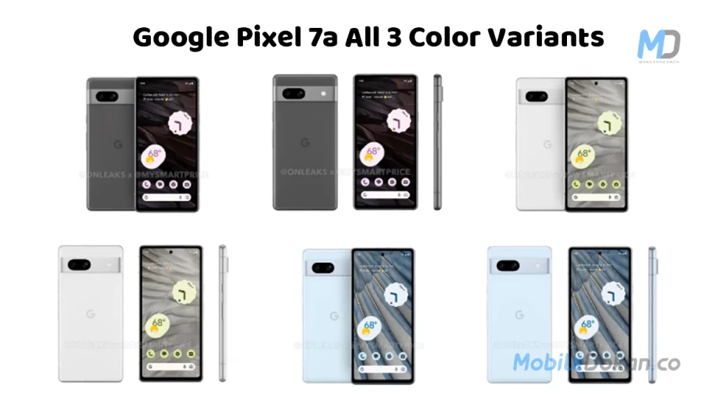 Google Pixel 7a All 3 Color Variants