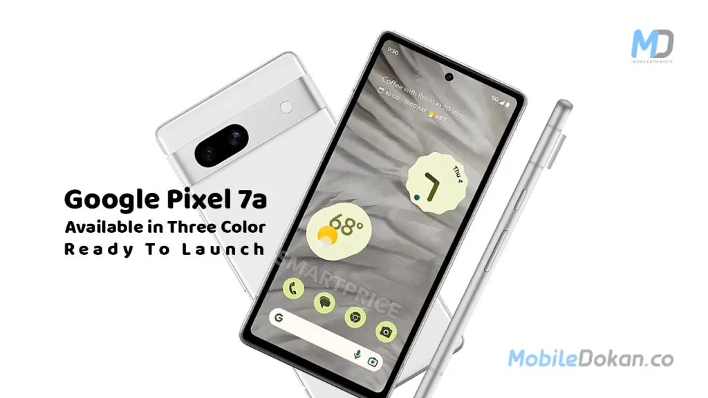 Google Pixel 7a leaked Render in 3 Color Variants