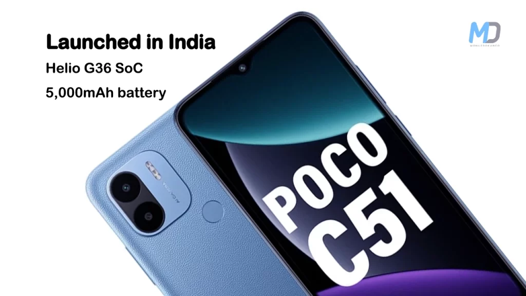 Poco C51 launch in India with Helio G36 SoC & 5,000mAh battery