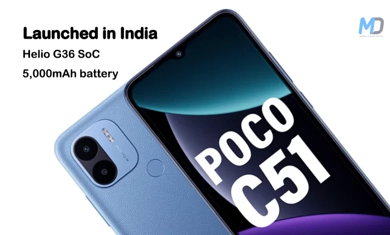 Poco C51 launch in India with Helio G36 SoC & 5,000mAh battery