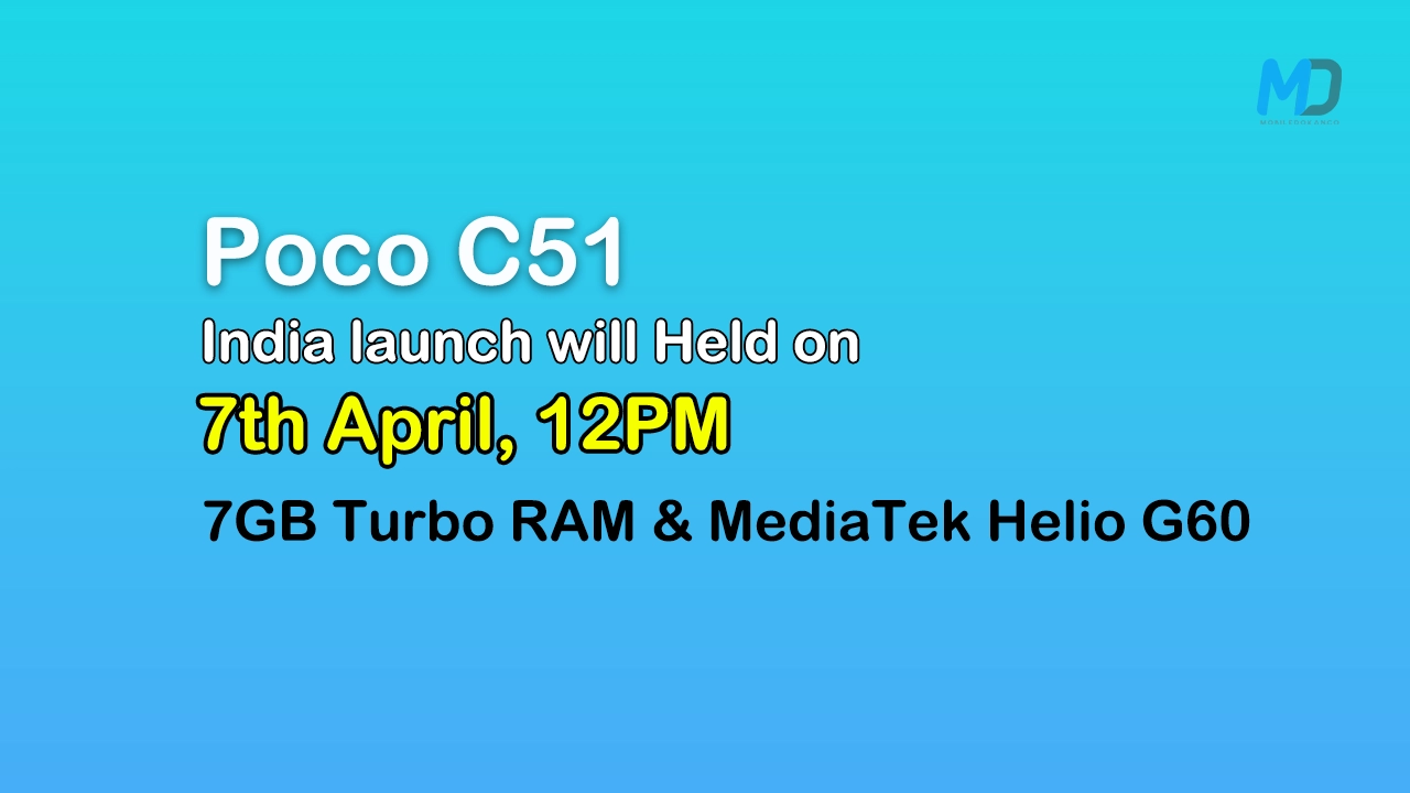 Poco C51 will launch in India on April 7, key Specifications revealed