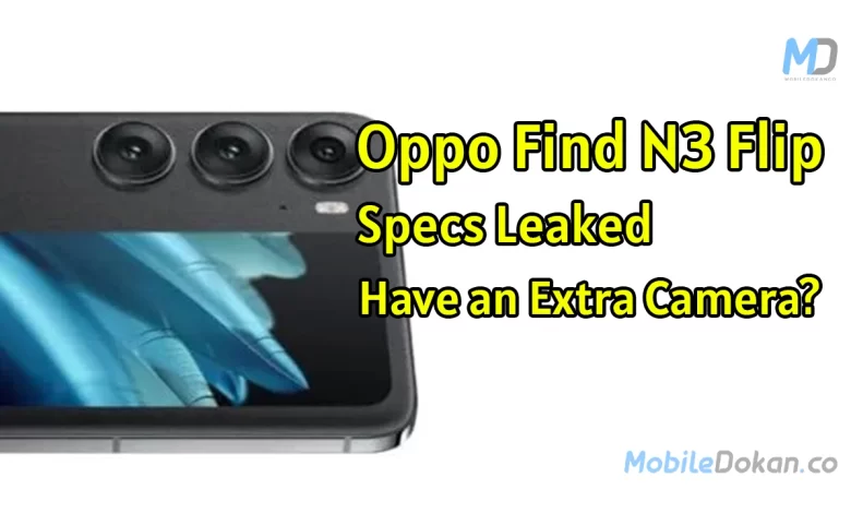 Oppo Find N3 Flip leaked render image and revealed an extra camera