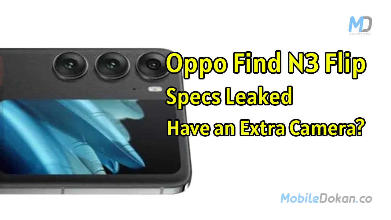 Oppo Find N3 Flip leaked render image and revealed an extra camera