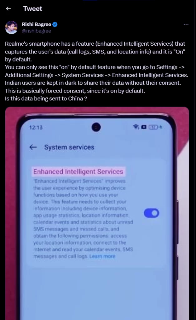 Realme responds to allegations that the Realme UI 4.0 feature