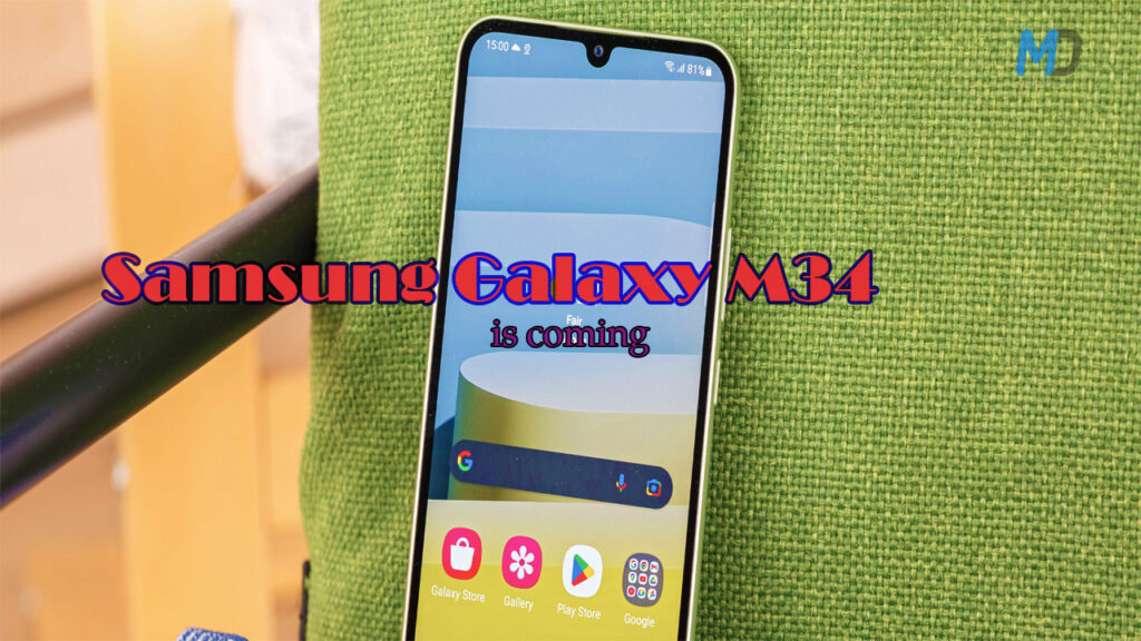 Samsung Galaxy M34 support page is on the surface