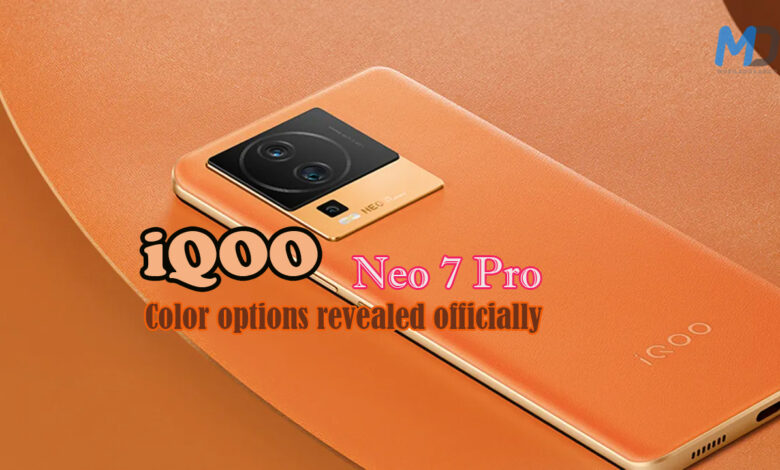 iQOO Neo 7 Pro color options officially revealed ahead of July 4 launch