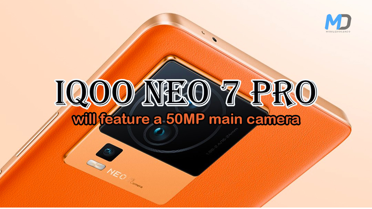 iQOO Neo 7 Pro will feature a 50MP main camera