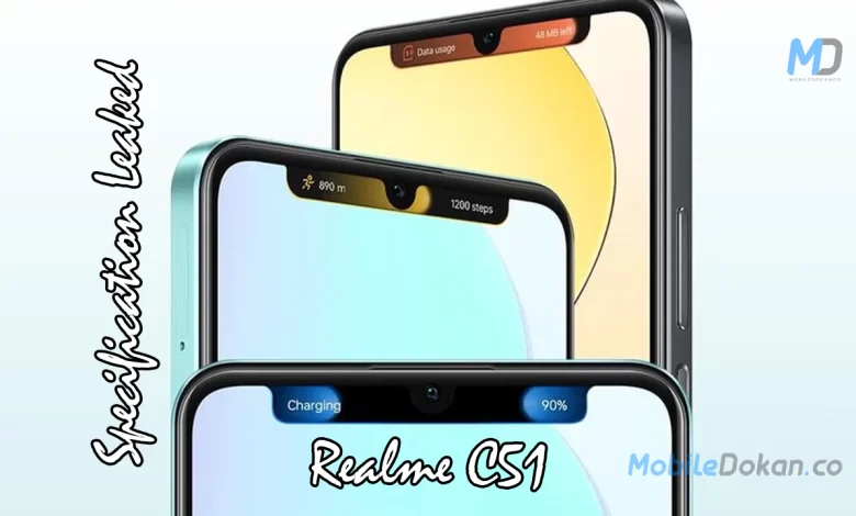 Realme C51 revealed Specifications
