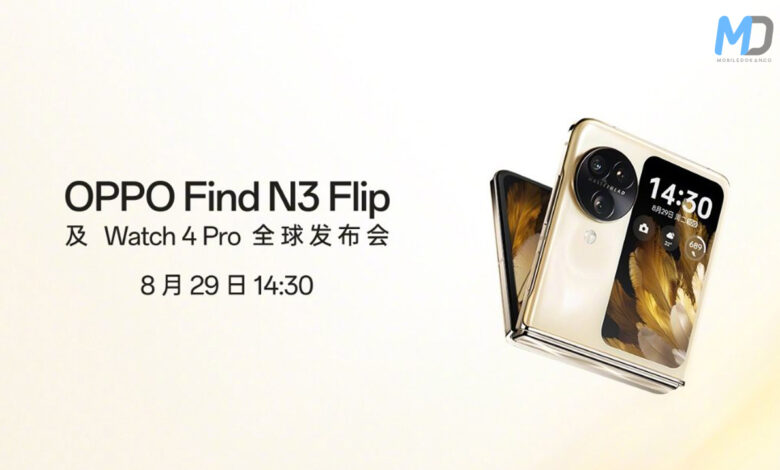 Oppo Find N3 Flip is launching on 29 August with a triple Hasselblad camera