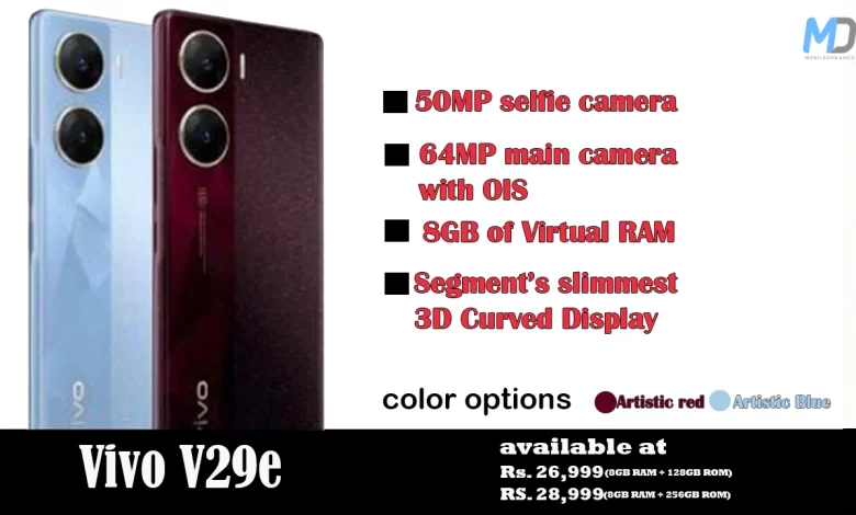 Vivo V29e pricing and storage options leaked ahead of 28 August launch