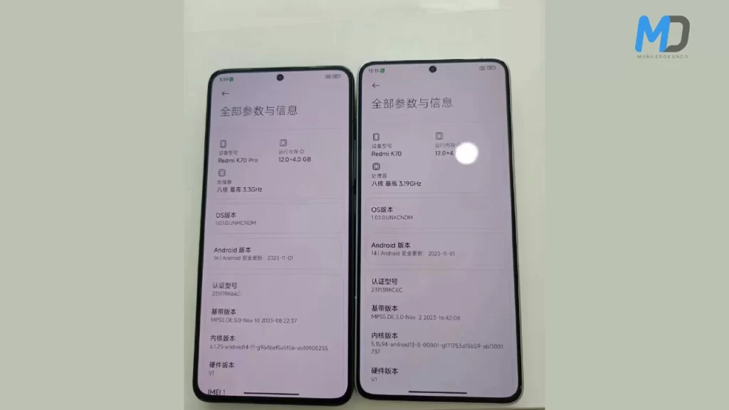 Redmi K70 and K70 Pro specs overview