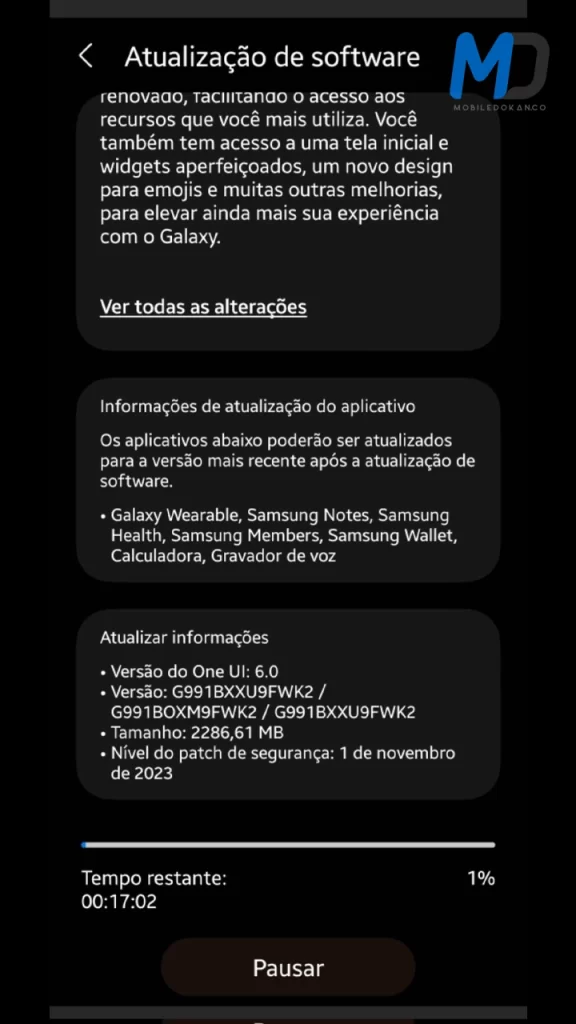 Samsung Galaxy S21 series Android 14 update