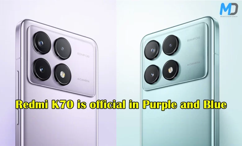 Xiaomi unveiled Redmi K70 in Purple and Blue today