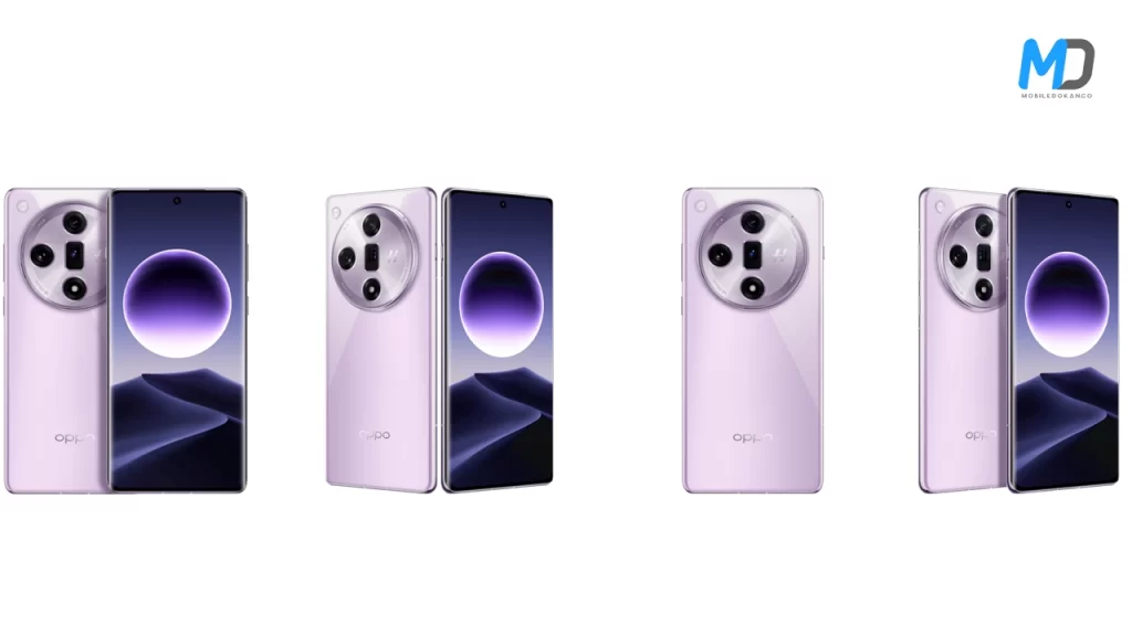 Oppo Find X7 Smoky Purple in various angles