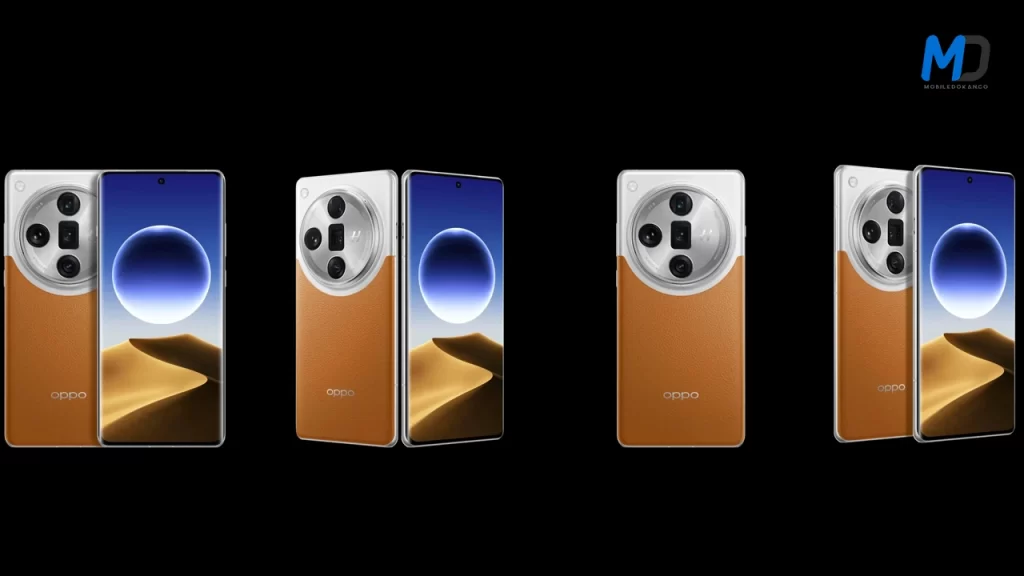 Oppo Find X7 Ultra Desert Silver Moon in various angles