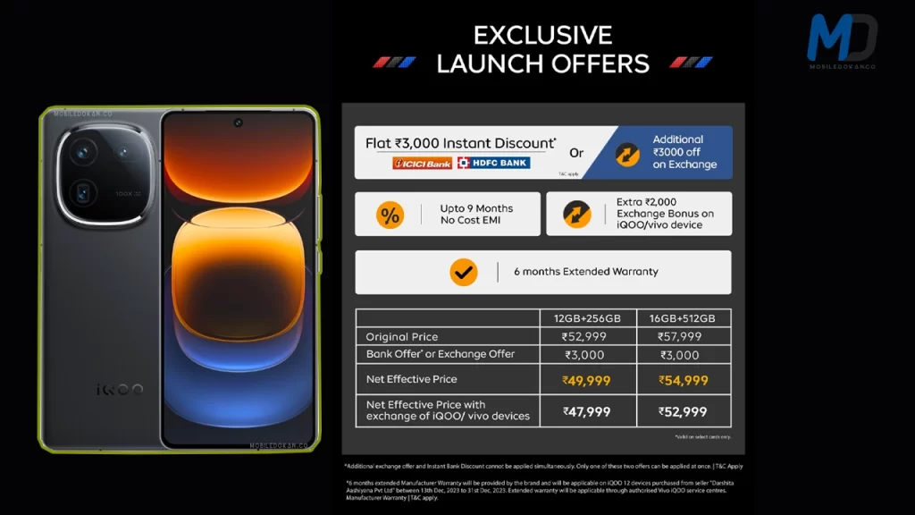 iQOO 12 exclusive launch offer