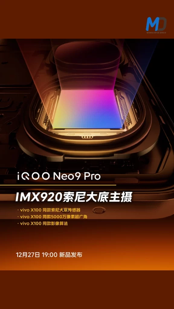 iQOO Neo9 Pro camera sensor poster