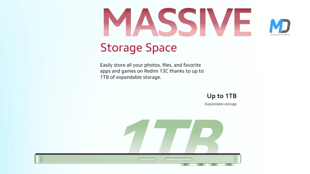 Redmi 13C up to 1TB storage