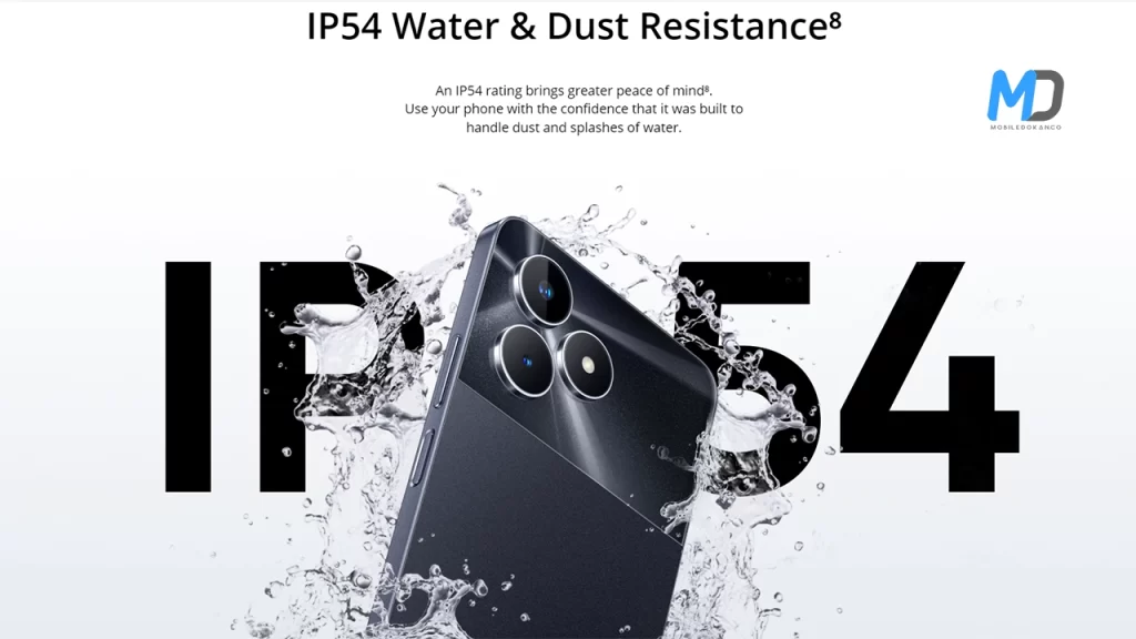 IP54 Water and Dust Resistance