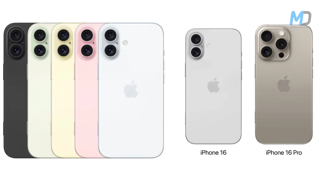 iPhone 16 series render in different colors according to Apple Hub